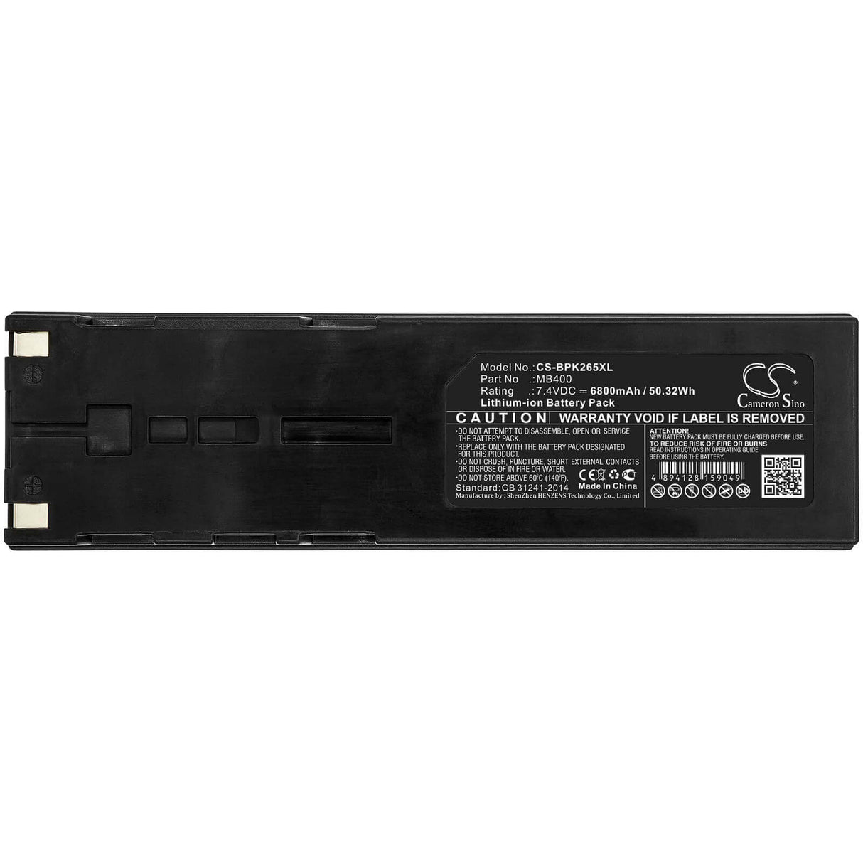 7.4V, Li-ion, 6800mAh, Equipment battery fits Bk Precision, Mb400, 2650A, 2652a, 50.32Wh Equipment, Survey, Test Cameron Sino Technology Limited