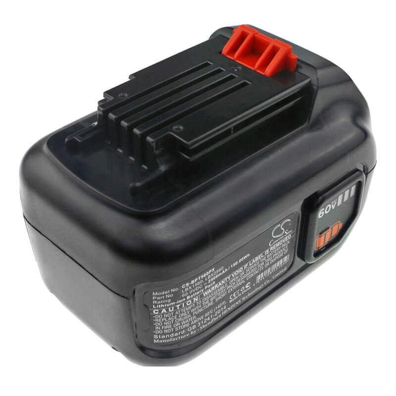 60.0V, Li-ion, 2500mAh, Lawn Mowers battery fits Black & Decker, Lbx1560, 60v Max Blower, 60v Max Powerswap 20 Cordless, 150.00Wh Lawn Mowers Cameron Sino Technology Limited (Dangerous Goods)