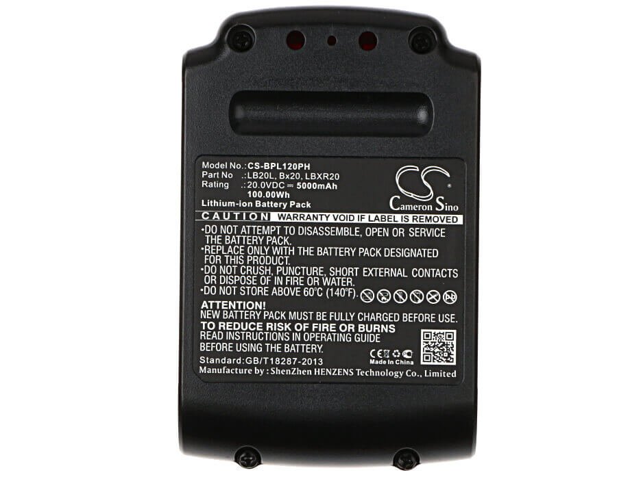 Batterie d'outils électriques pour Black & Decker, Asl186k, Asl188k, Bdc120va100 20v, 5000mah - 100.00wh Outils électriques Cameron Sino Technology Limited (Produits dangereux)