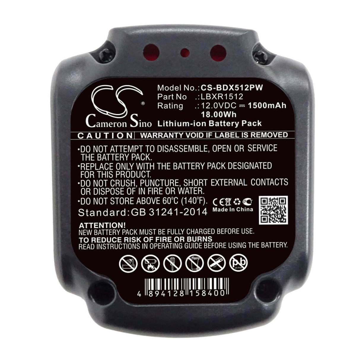 12,0V, Li-ion, 1500mAh, batterie d'outils électriques compatible avec Black & Decker, Lbxr1512, Bdcd112, Bdcd12, 18Wh Outils électriques Cameron Sino Technology Limited (Outils électriques)