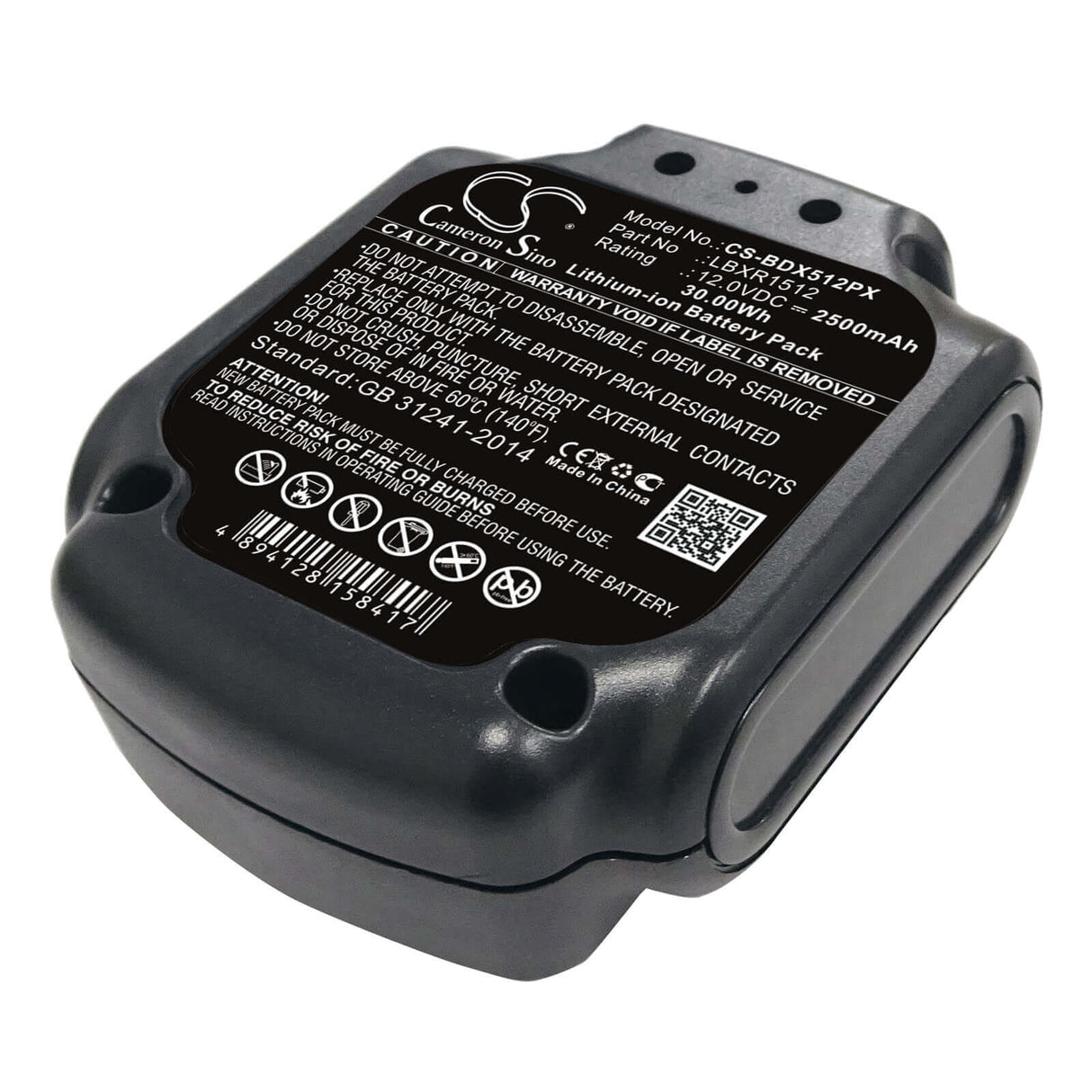 12.0V, Li-ion, 2500mAh, batterie pour outils électriques compatible avec Black & Decker, Lbxr1512, Bdcd112, Bdcd12, 30Wh Outils électriques Cameron Sino Technology Limited (Outils électriques)