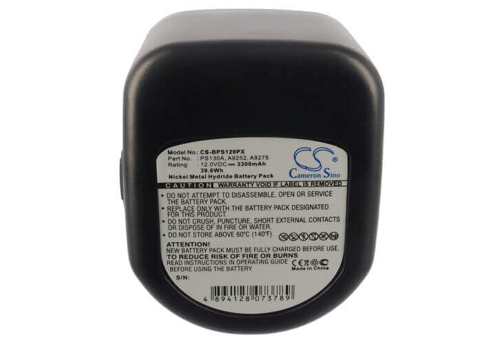 12.0V, Ni-MH, 3300mAh, Power Tools battery fits Black & Decker, A9252, Cd1202gk, Cd1202k, 39.6Wh Power Tools Cameron Sino Technology Limited (Power Tools)