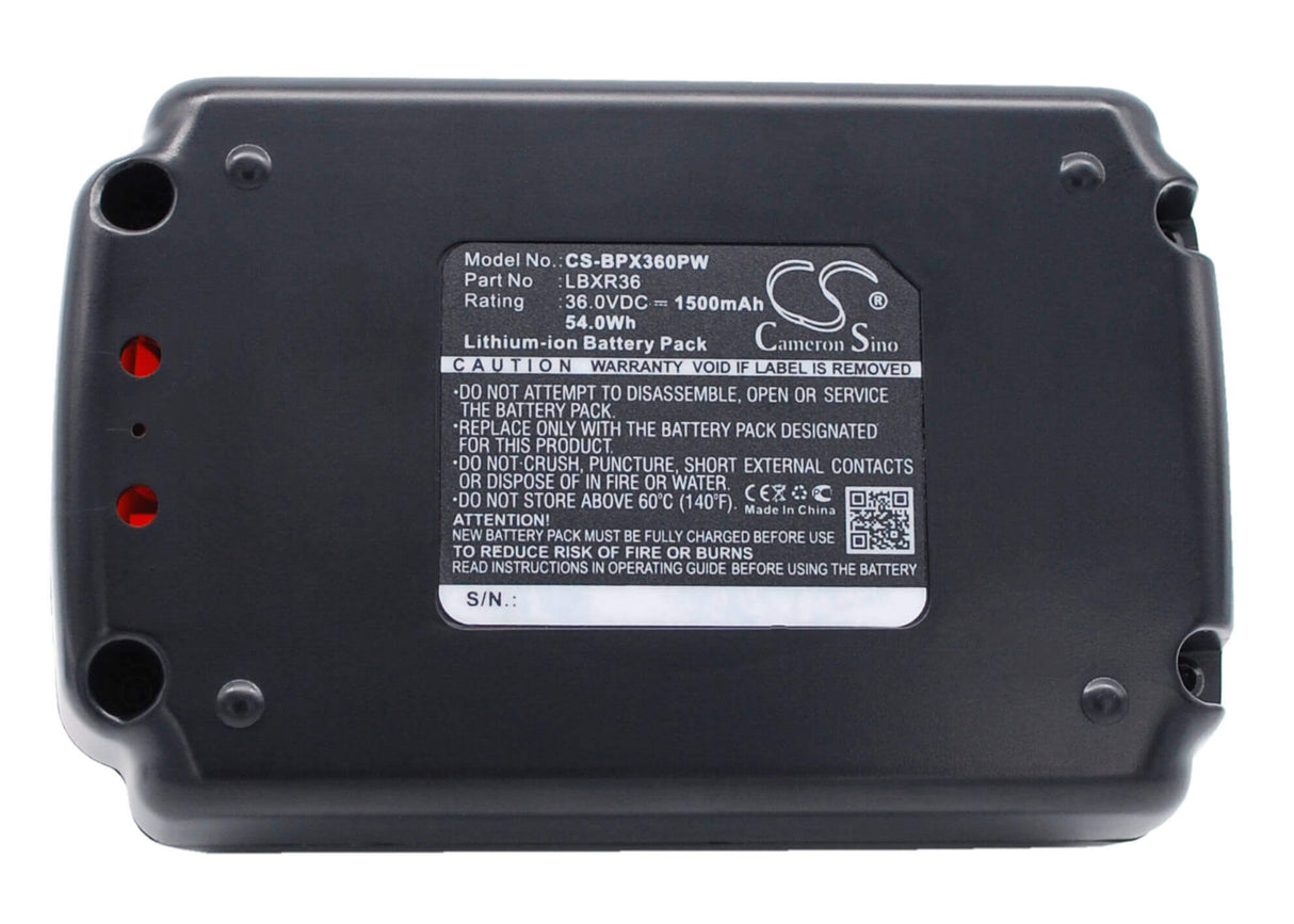 36.0V, Li-ion, 1500mAh, Power Tools battery fits Black & Decker, Lbx1540, 40v Max 12 In Cordless Chainsa, 40v Max 22 In Cordless Hedge T, 54Wh Power Tools Cameron Sino Technology Limited (Power Tools)