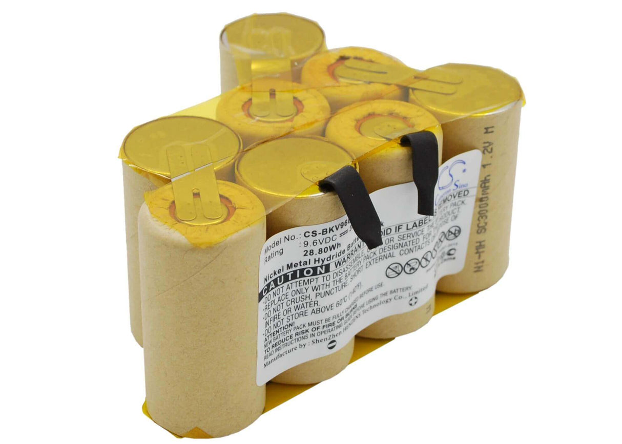 9.6V, Ni-MH, 3000mAh, Vacuum battery fits Black & Decker, Dv9605, 28.80Wh Vacuum Cameron Sino Technology Limited