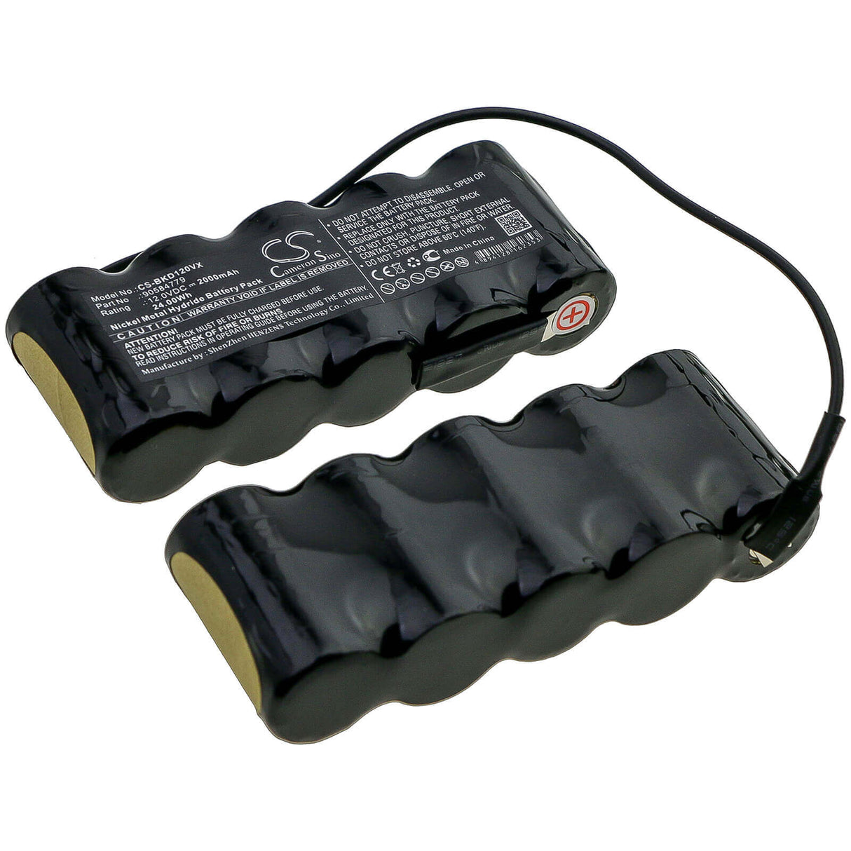 12.0V, Ni-MH, 2000mAh, Vacuum battery fits Black & Decker, Dustbuster Flexi Cyclonic Acti, Flexi Pd1080 H2, Pd1200 H1, 24.00Wh Vacuum Cameron Sino Technology Limited