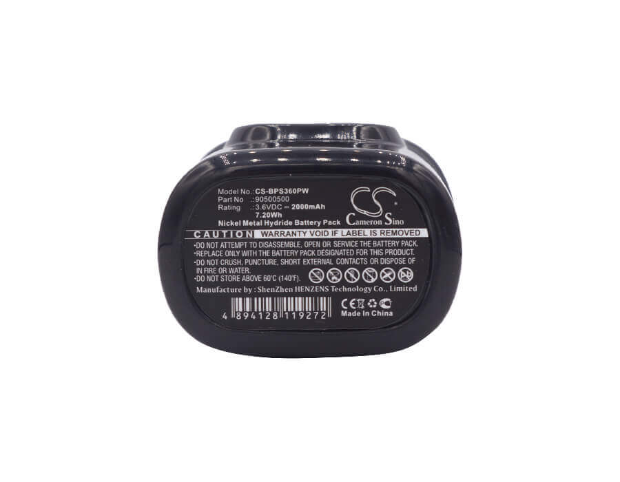 3,6V, Ni-MH, 2000mAh, batterie pour outils électriques compatible avec Black & Decker, 90500500, Fs360, Fs360 Type 1, 7,2Wh Outils électriques Cameron Sino Technology Limited (Outils électriques)