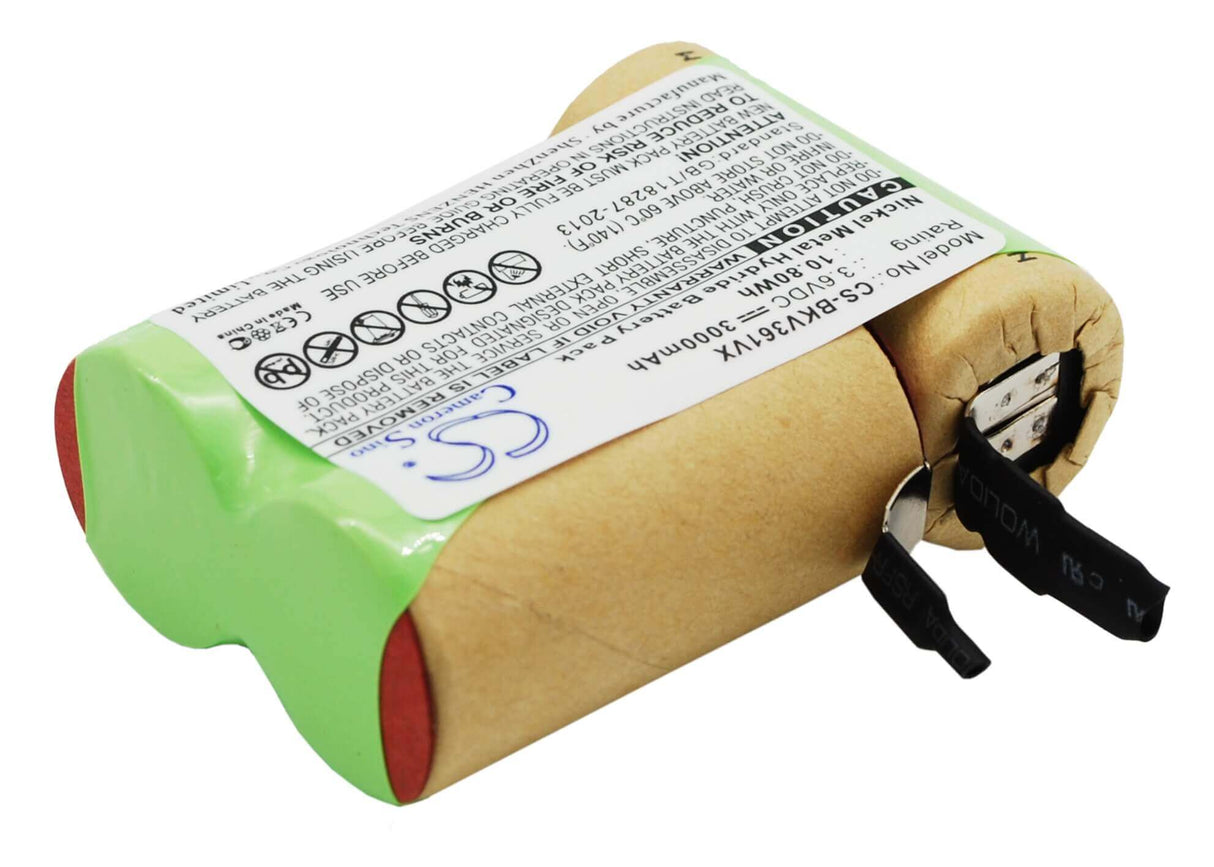 3.6V, Ni-MH, 3000mAh, Vacuum battery fits Black & Decker, V3600, V3603, V3610, 10.80Wh Vacuum Cameron Sino Technology Limited