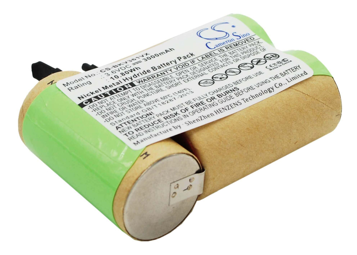 3.6V, Ni-MH, 3000mAh, Vacuum battery fits Black & Decker, V3600, V3603, V3610, 10.80Wh Vacuum Cameron Sino Technology Limited