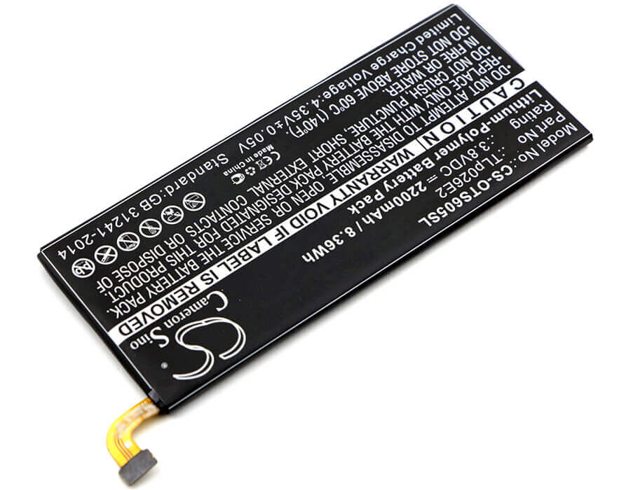 3.8V, Li-Polymer, 2200mAh, SmartPhone battery fits Alcatel, Blackberry, Cac2610005cj, Idol 4 Dual Sim, One Touch Idol 4, 8.36Wh Mobile, SmartPhone Cameron Sino Technology Limited (Smartphone)