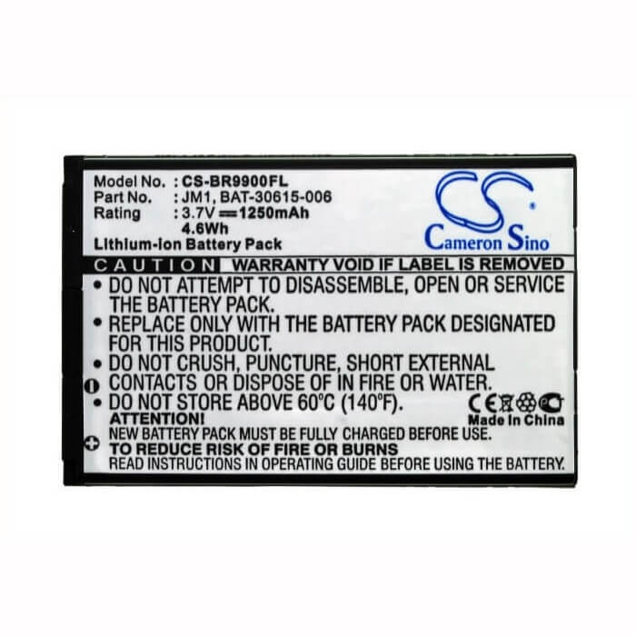 3,7V, Li-ion, 1250mAh, Mobile, Batterie de smartphone compatible Blackberry, Bat-30615-006, Bellagio, Bold 9790, 4,63Wh Mobile, SmartPhone Cameron Sino Technology Limited (Smartphone)