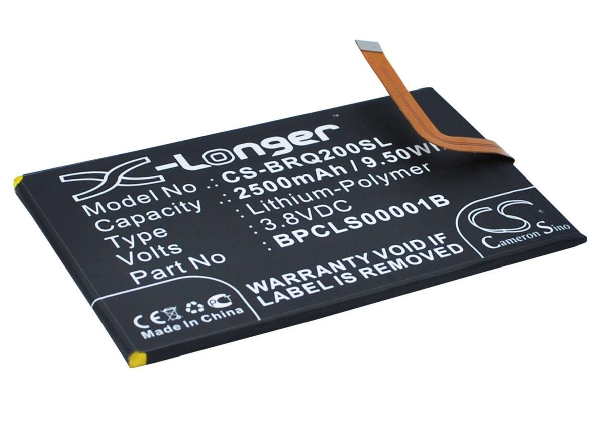 3.8V, Li-Polymer, 2500mAh, SmartPhone battery fits Blackberry, 1icp4/59/93, Classic, Classic 4g, 9.5Wh Mobile, SmartPhone Cameron Sino Technology Limited (Smartphone)