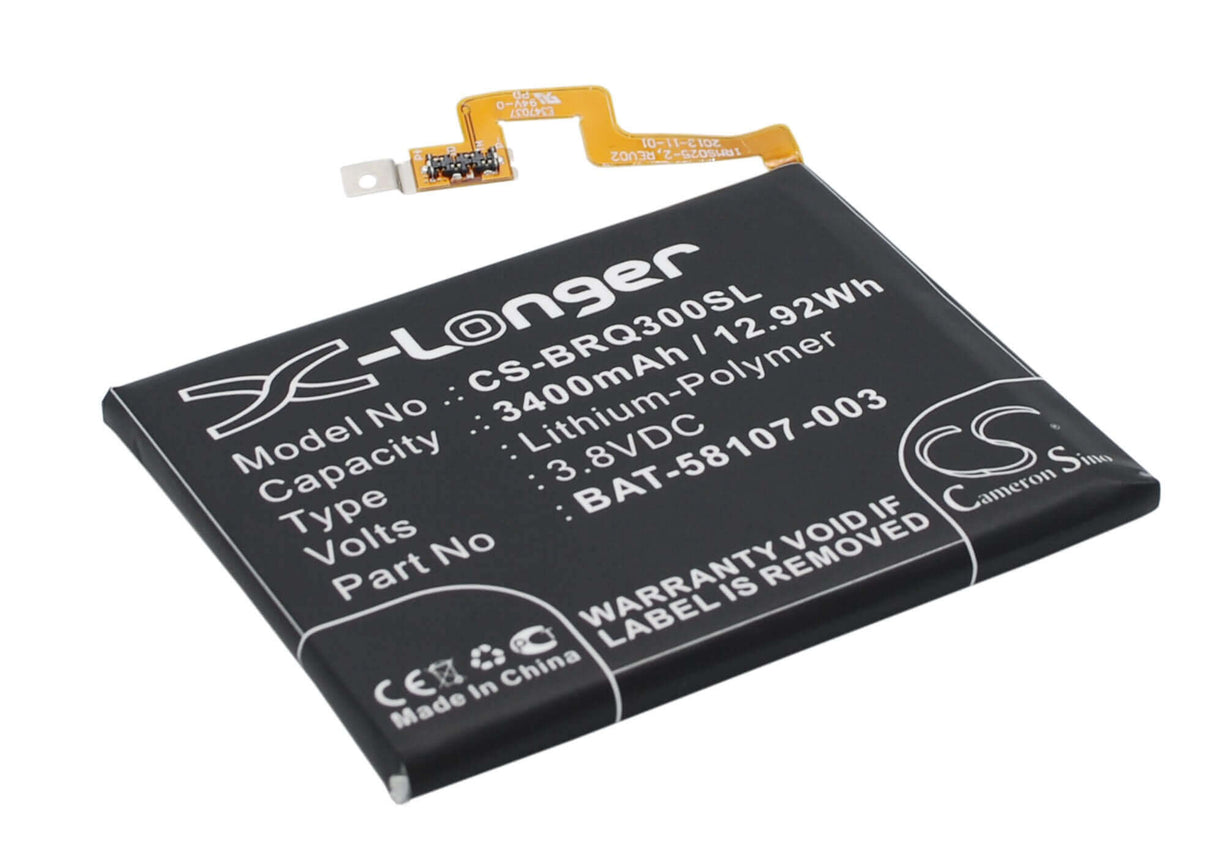 3.8V, Li-Polymer, 3400mAh, SmartPhone battery fits Blackberry, Bat-58107-003, Passport, Passport 4g, 12.92Wh Mobile, SmartPhone Cameron Sino Technology Limited (Smartphone)