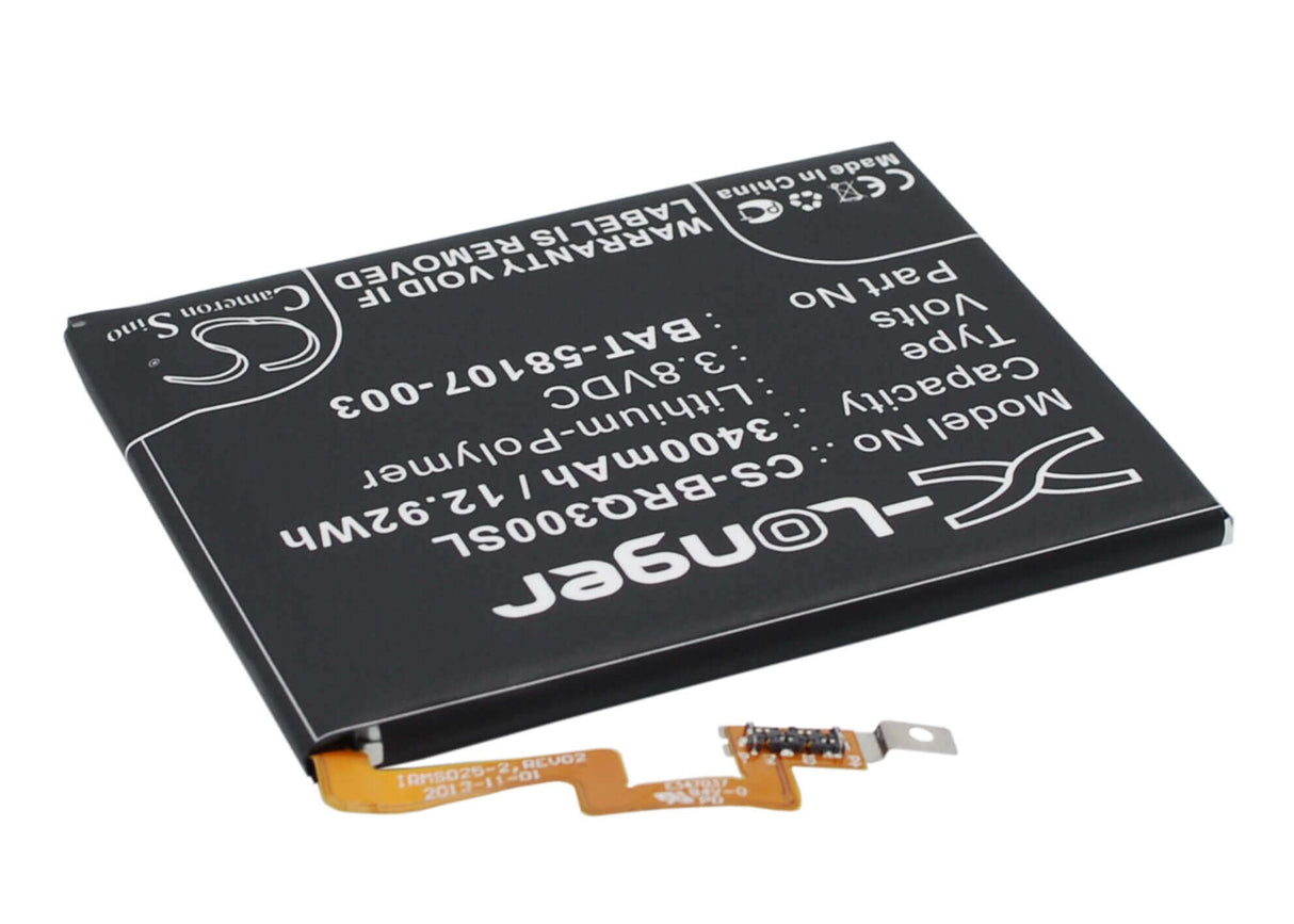 3.8V, Li-Polymer, 3400mAh, SmartPhone battery fits Blackberry, Bat-58107-003, Passport, Passport 4g, 12.92Wh Mobile, SmartPhone Cameron Sino Technology Limited (Smartphone)
