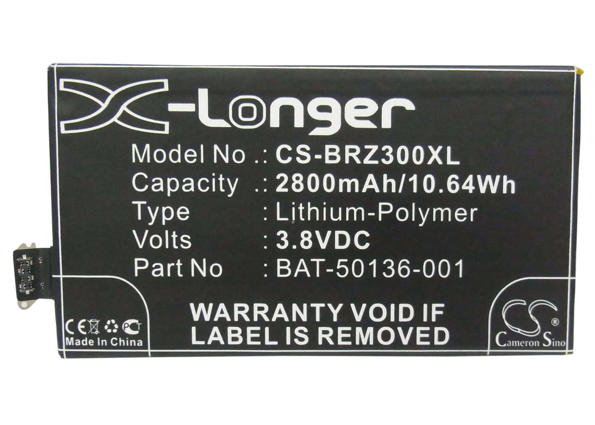 3.8V, Li-Polymer, 2800mAh, SmartPhone battery fits Blackberry, Bat-50136-001, A10, Aristo, 10.64Wh Mobile, SmartPhone Cameron Sino Technology Limited (Smartphone)