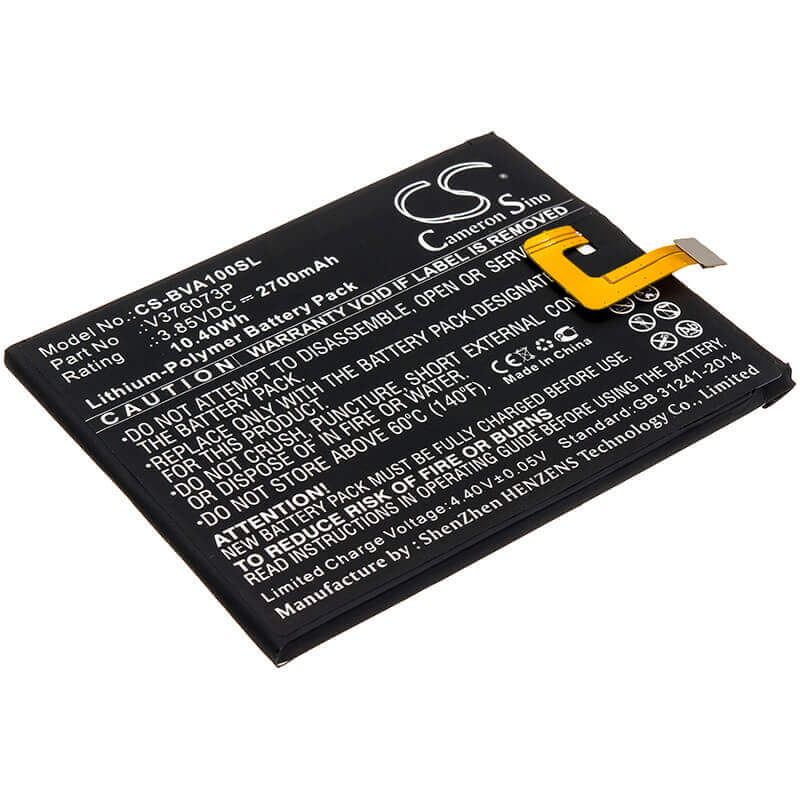 3.85V, Li-Polymer, 2700mAh, SmartPhone battery fits Blackview, V376073p, A10, 10.4Wh Mobile, SmartPhone Cameron Sino Technology Limited (Smartphone)