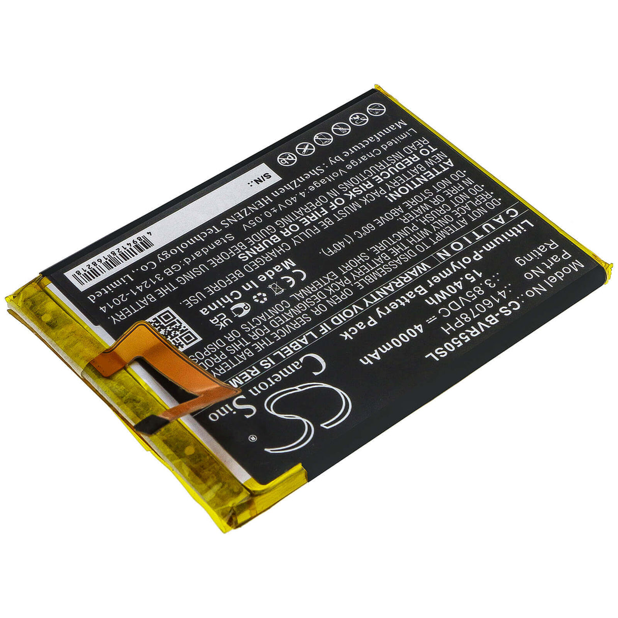 3.85V, Li-Polymer, 4000mAh, SmartPhone battery fits Blackview, 416078ph, Bv5500, 15.4Wh Mobile, SmartPhone Cameron Sino Technology Limited (Smartphone)
