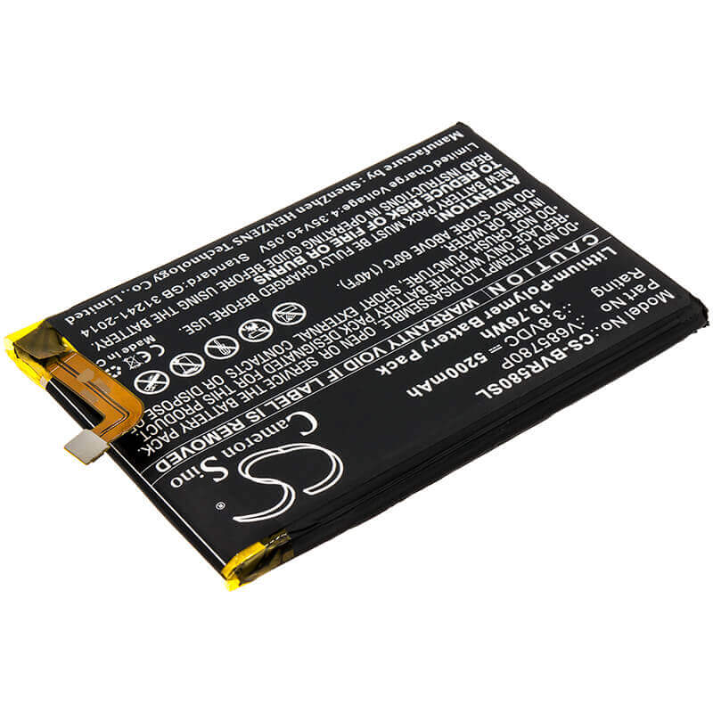 3.8V, Li-Polymer, 5200mAh, SmartPhone battery fits Blackview, V685780p, Bv5800, 19.76Wh Mobile, SmartPhone Cameron Sino Technology Limited (Smartphone)