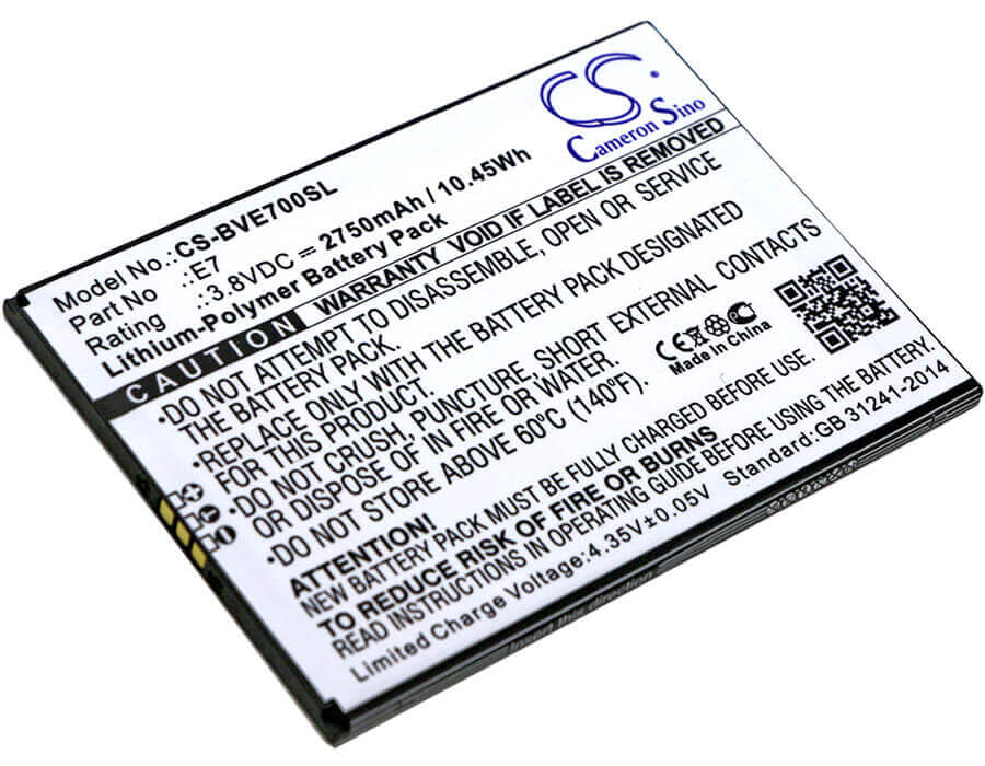 3.8V, Li-Polymer, 2750mAh, SmartPhone battery fits Blackview, E7, E7, 10.45Wh Mobile, SmartPhone Cameron Sino Technology Limited (Smartphone)