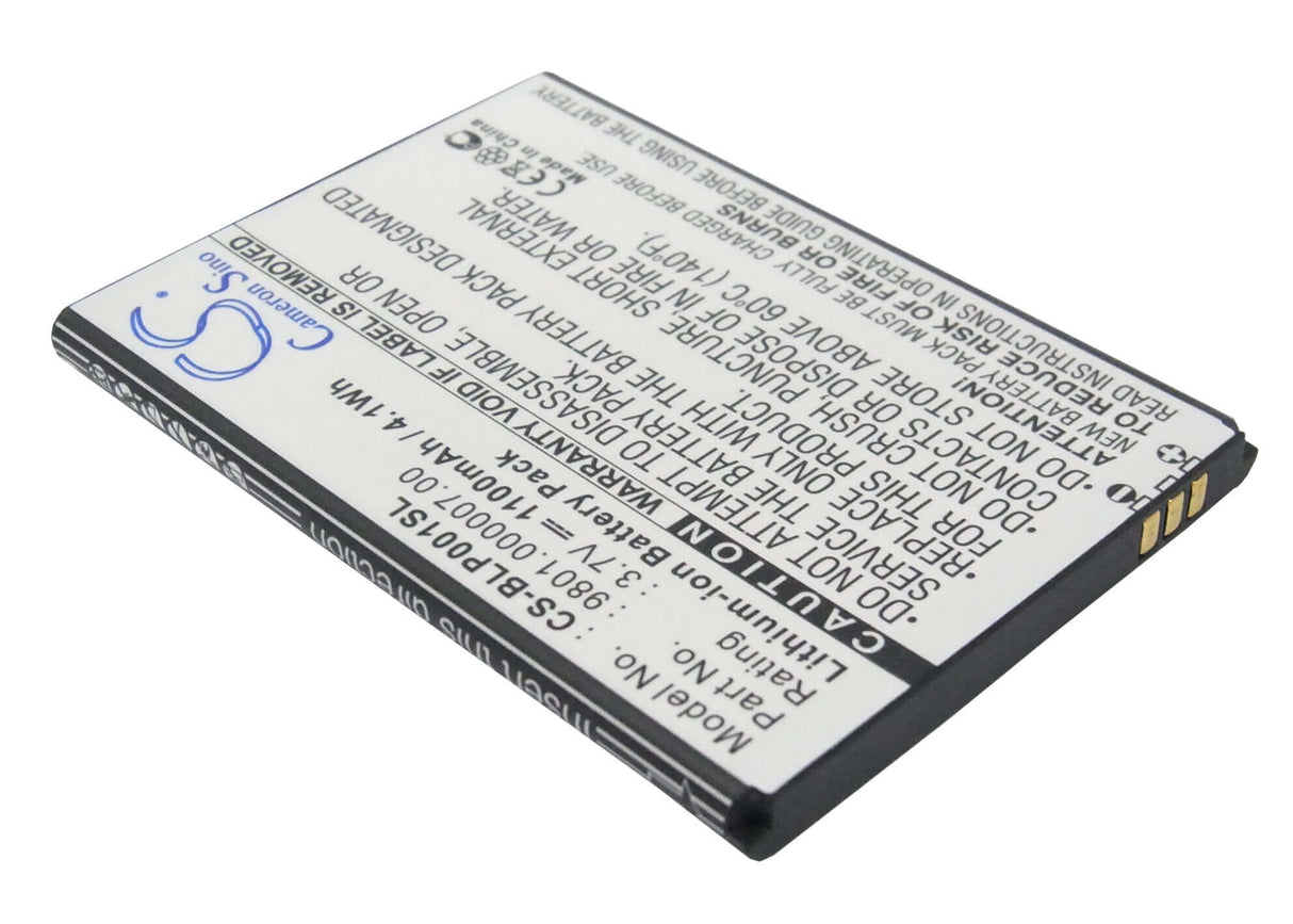 3.7V, Li-ion, 1100mAh, SmartPhone battery fits Blaupunkt, 9801.000007.00, America, 4.07Wh Mobile, SmartPhone Cameron Sino Technology Limited (Smartphone)