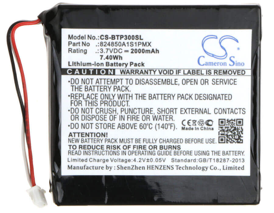 3,7V, Li-ion, 2000mAh, batterie GPS compatible avec Blaupunkt, 824850a1s1pmx, Travelpilot Tp300, 7,4Wh GPS, Navigator Cameron Sino Technology Limited