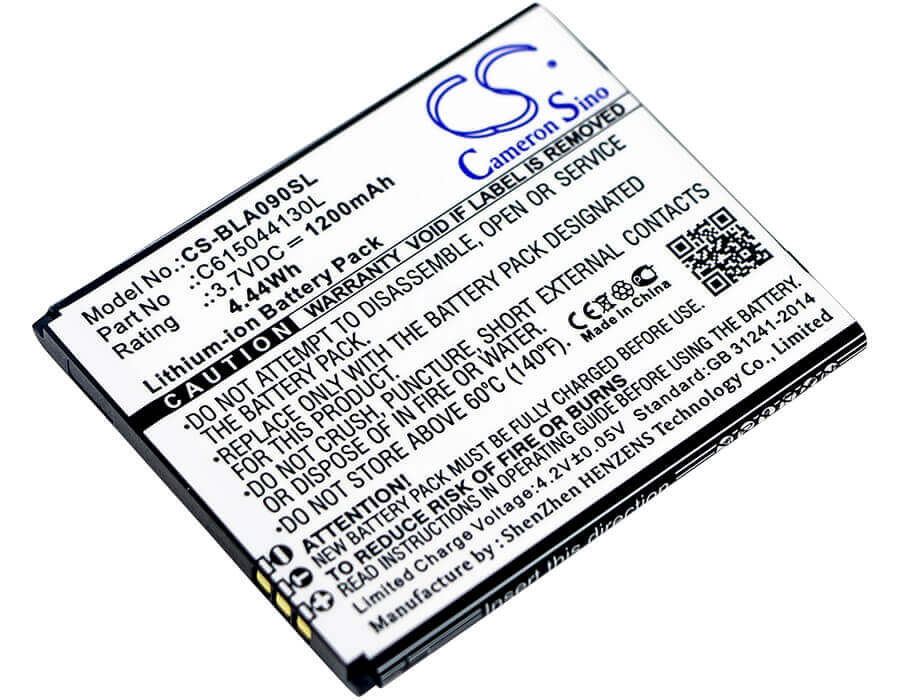 3.7V, Li-ion, 1200mAh, SmartPhone battery fits Blu, Navon, C615044130l, A090l, A090u, 4.44Wh Mobile, SmartPhone Cameron Sino Technology Limited (Smartphone)