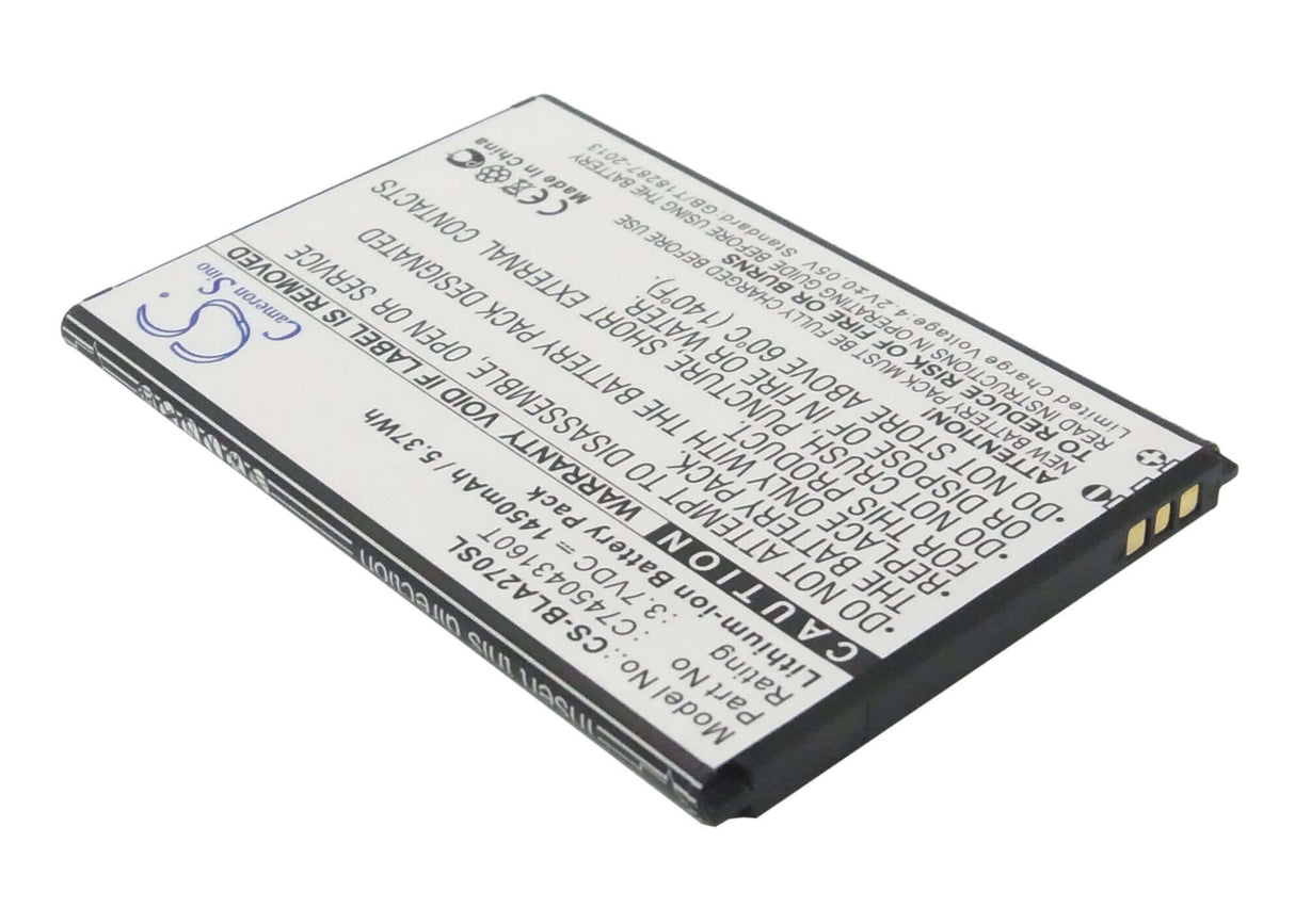 3.7V, Li-ion, 1450mAh, SmartPhone battery fits Blu, C745043160t, A270, A270a, 5.37Wh Mobile, SmartPhone Cameron Sino Technology Limited (Smartphone)