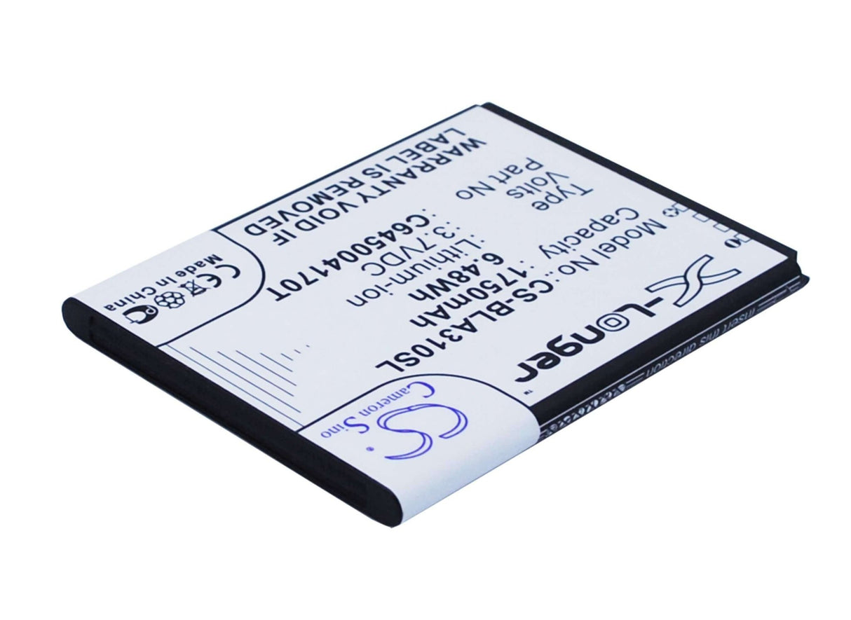 3.7V, Li-ion, 1750mAh, SmartPhone battery fits Blu, C645004170t, A310, Advance 4.5, 6.48Wh Mobile, SmartPhone Cameron Sino Technology Limited (Smartphone)