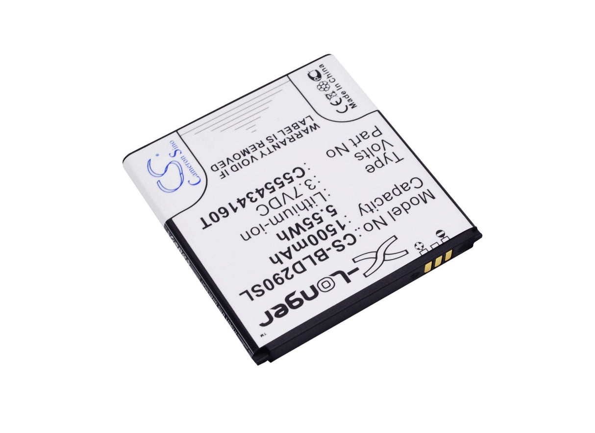 3.7V, Li-ion, 1500mAh, SmartPhone battery fits Blu, C555434160t, Amour, D290, 5.55Wh Mobile, SmartPhone Cameron Sino Technology Limited (Suspended)