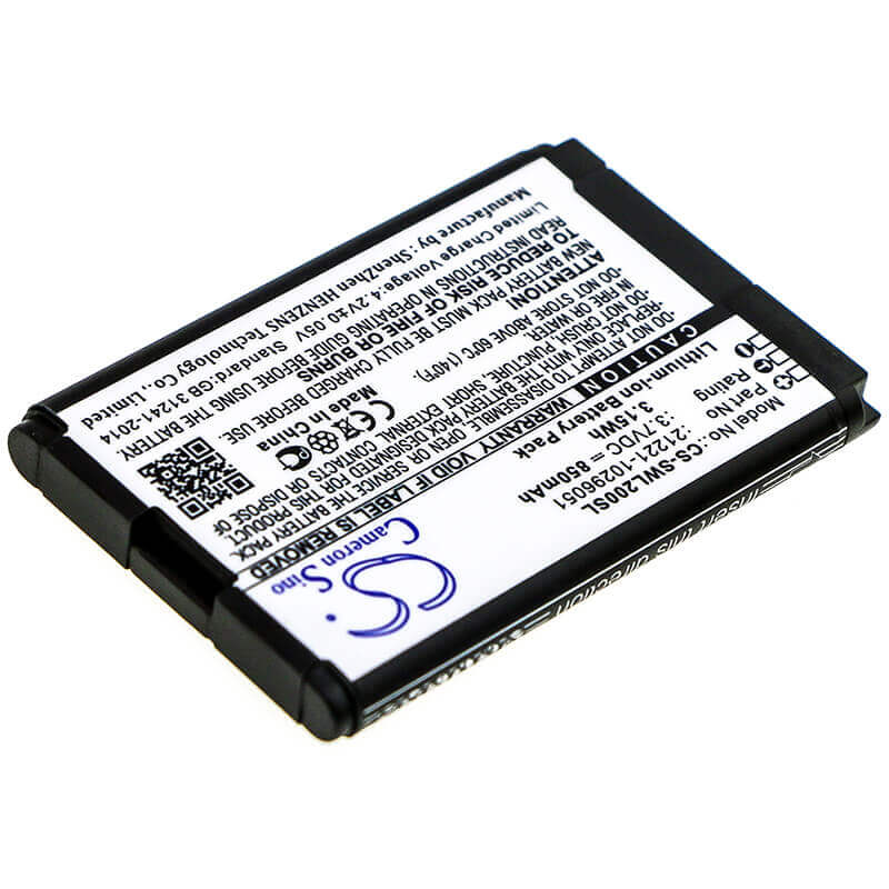 3.7V, Li-ion, 850mAh, Remote Control battery fits Rexton, Blu, Siemens, Bluetooth Remote, Rcu, Sgi-wl200ap, 3.15Wh Remote Control Cameron Sino Technology Limited
