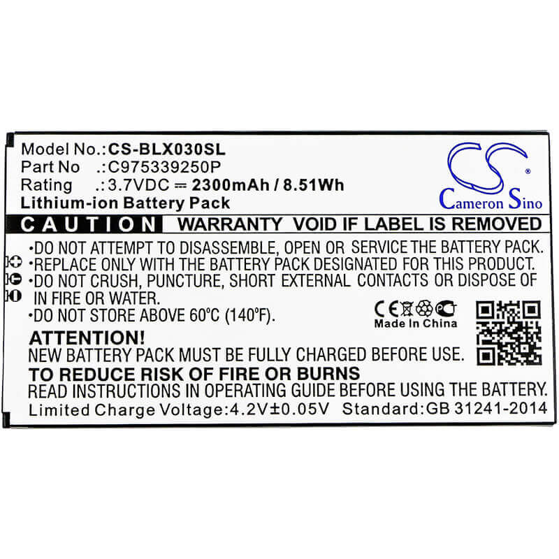 3.7V, Li-ion, 2300mAh, SmartPhone battery fits Blu, C975339250p, D0030uu, Dash X Plus Lte, 8.51Wh Mobile, SmartPhone Cameron Sino Technology Limited (Smartphone)