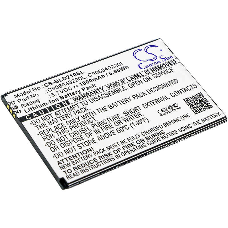 3.7V, Li-ion, 1800mAh, SmartPhone battery fits Blu, C906040220i, D210, D210l, 6.66Wh Mobile, SmartPhone Cameron Sino Technology Limited (Suspended)