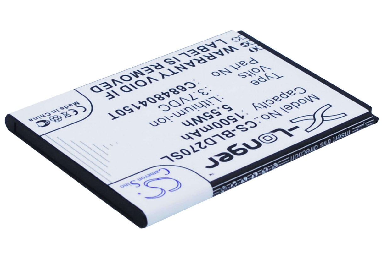 3.7V, Li-ion, 1500mAh, SmartPhone battery fits Blu, C6804804150t, D270, D270a, 5.55Wh Mobile, SmartPhone Cameron Sino Technology Limited (Smartphone)