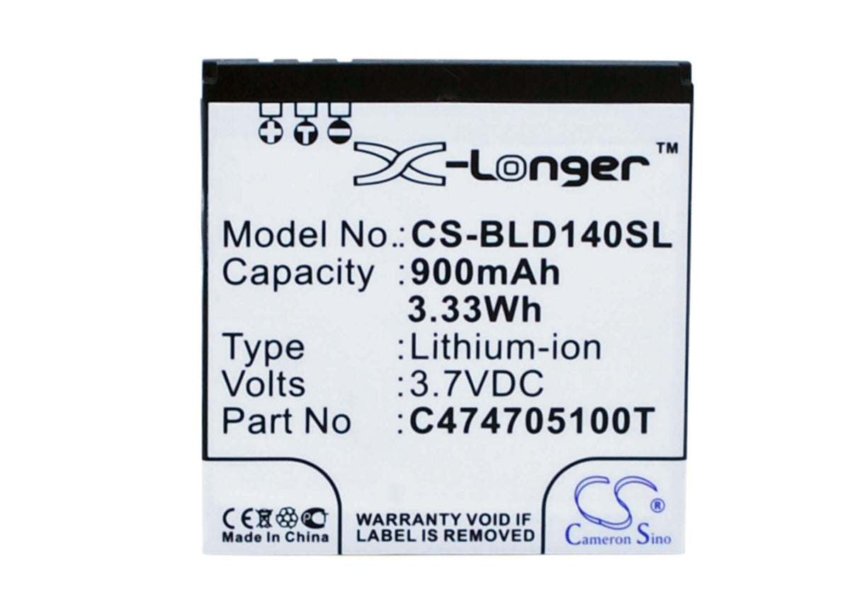 3.7V, Li-ion, 900mAh, SmartPhone battery fits Blu, C474705100t, D140, D141s, 3.33Wh Mobile, SmartPhone Cameron Sino Technology Limited (Smartphone)