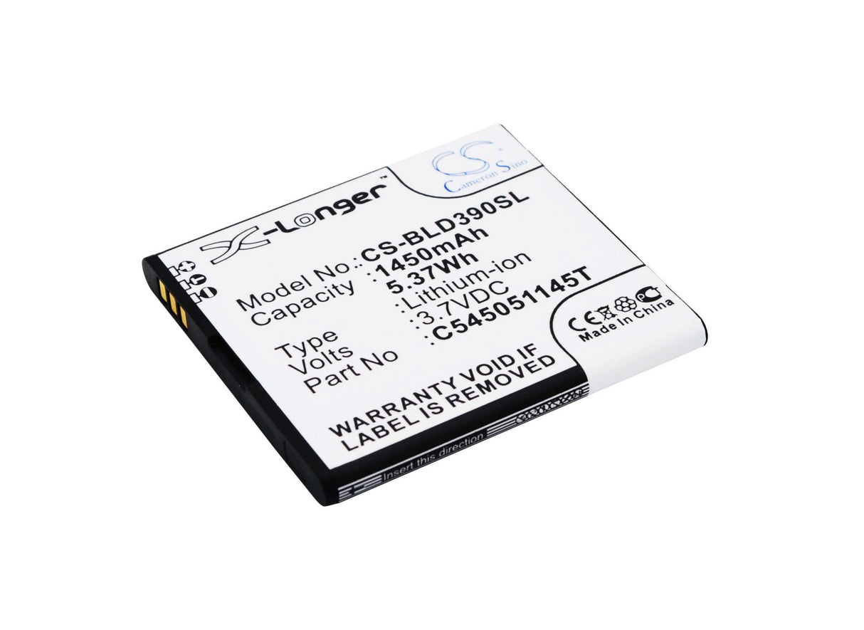 3.7V, Li-ion, 1450mAh, SmartPhone battery fits Blu, C545051145t, D050l, D050u, 5.37Wh Mobile, SmartPhone Cameron Sino Technology Limited (Smartphone)