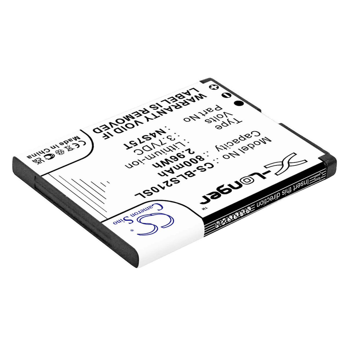 3.7V, Li-ion, 800mAh, SmartPhone battery fits Binatone, Aeg, Brondi, Blu, N4s75j, Voxtel M320, 2.96Wh Mobile, SmartPhone Cameron Sino Technology Limited (Smartphone)