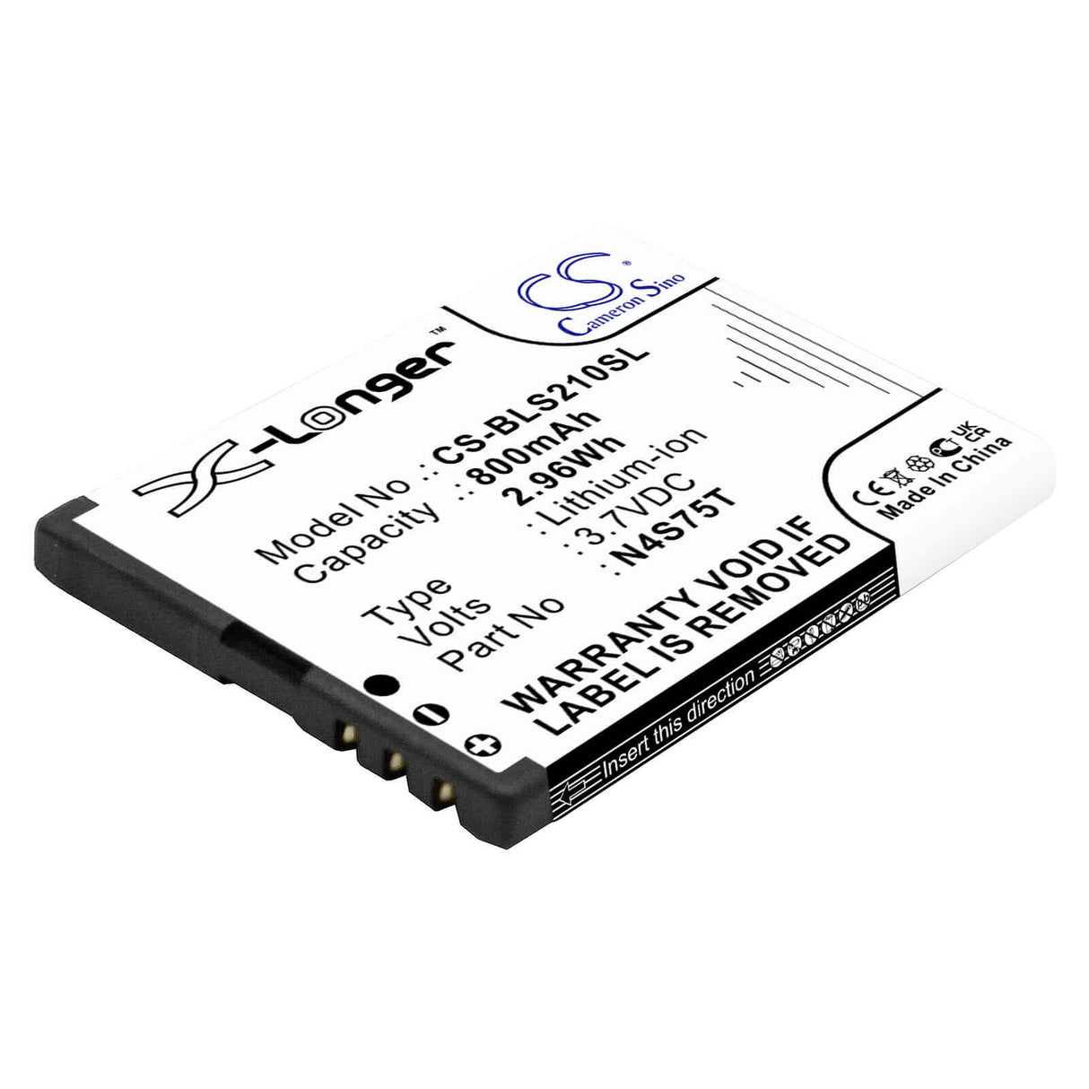 3.7V, Li-ion, 800mAh, SmartPhone battery fits Binatone, Aeg, Brondi, Blu, N4s75j, Voxtel M320, 2.96Wh Mobile, SmartPhone Cameron Sino Technology Limited (Smartphone)