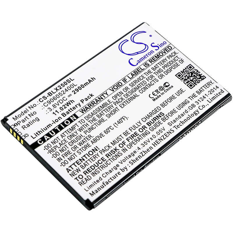 3.8V, Li-ion, 2900mAh, SmartPhone battery fits Blu, C906052400l, E050, E050u, 11.02Wh Mobile, SmartPhone Cameron Sino Technology Limited (Smartphone)