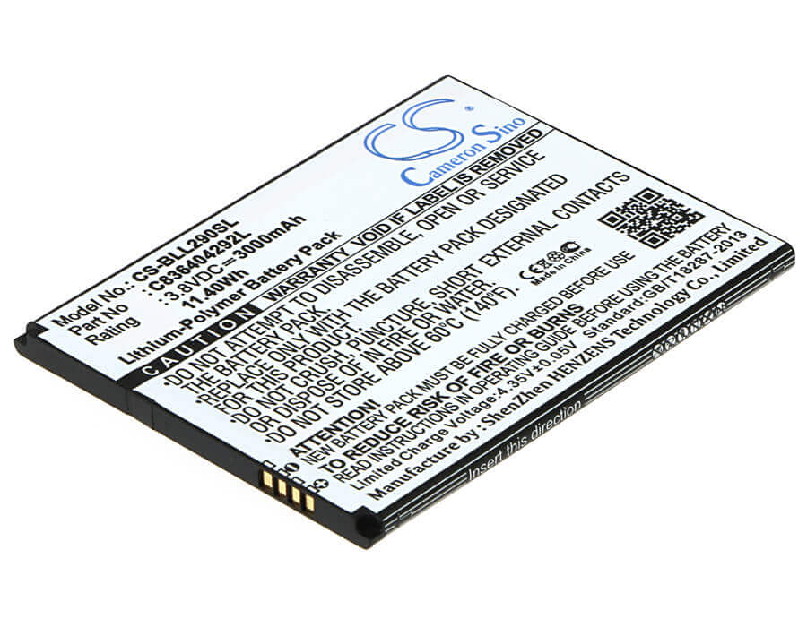 3.8V, Li-Polymer, 3000mAh, SmartPhone battery fits Blu, C836404292l, L290u, Life 8 Xl, 11.4Wh Mobile, SmartPhone Cameron Sino Technology Limited (Smartphone)