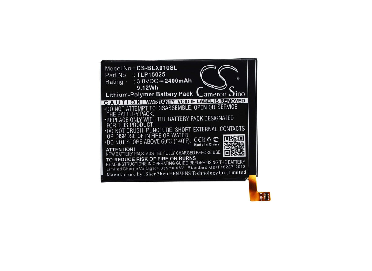 3.8V, Li-Polymer, 2400mAh, SmartPhone battery fits Blu, Tlp15025, Life One 2015, X010q, 9.12Wh Mobile, SmartPhone Cameron Sino Technology Limited (Suspended)