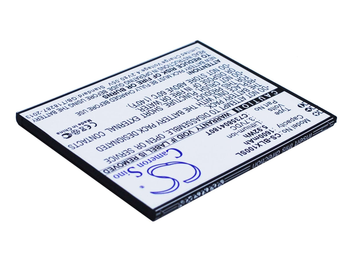 3.7V, Li-ion, 1600mAh, SmartPhone battery fits Blu, C735804180t, L100, L100a, 5.92Wh Mobile, SmartPhone Cameron Sino Technology Limited (Smartphone)
