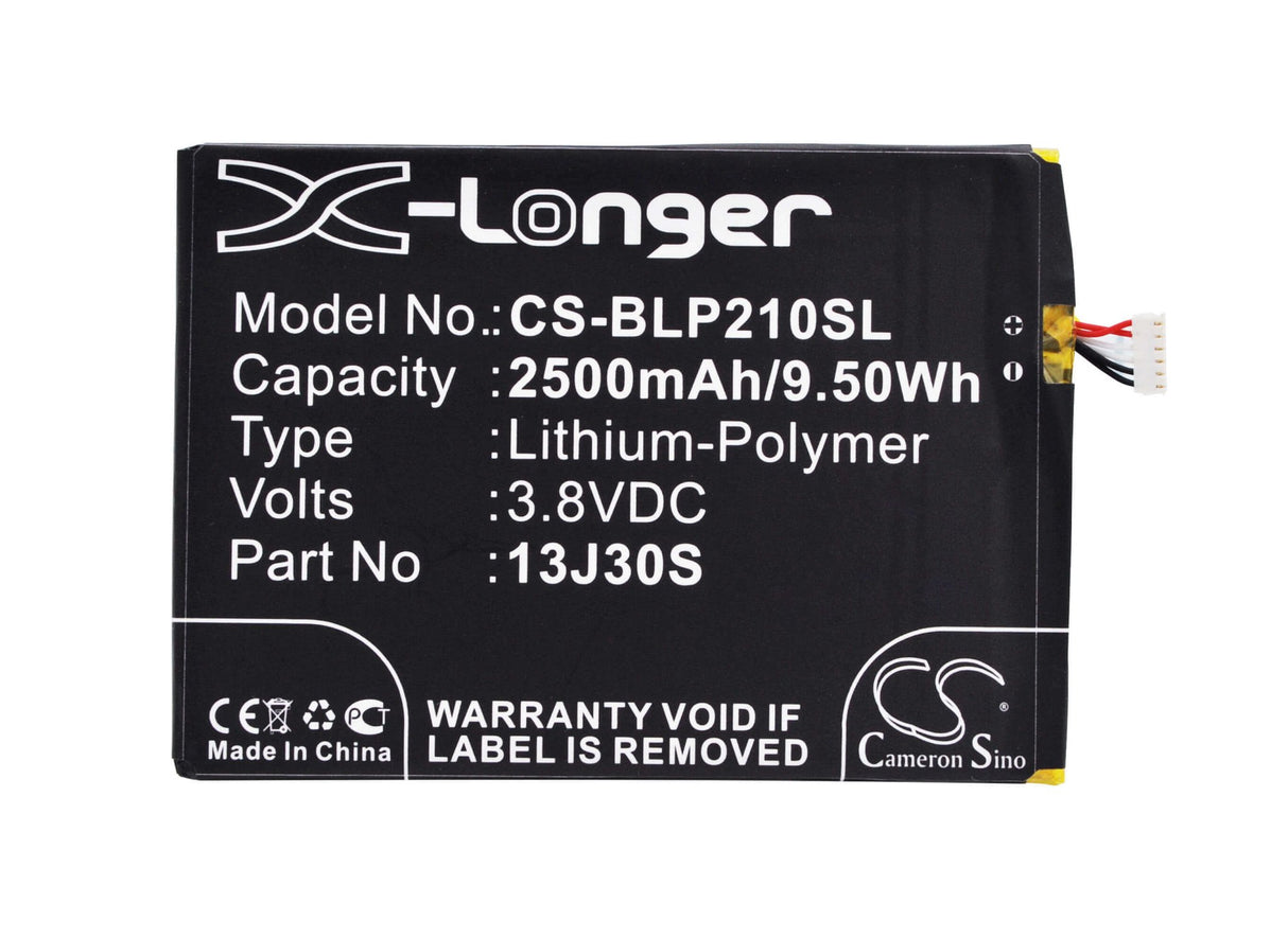 3.8V, Li-Polymer, 2500mAh, SmartPhone battery fits Blu, 13j30s, L210a, L210i, 9.5Wh Mobile, SmartPhone Cameron Sino Technology Limited (Smartphone)