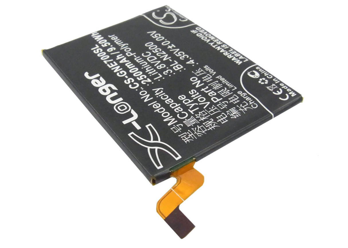 3.8V, Li-Polymer, 2500mAh, SmartPhone battery fits Blu, Gionee, Bl-n2500, L259l, L260l, 9.5Wh Mobile, SmartPhone Cameron Sino Technology Limited (Smartphone)