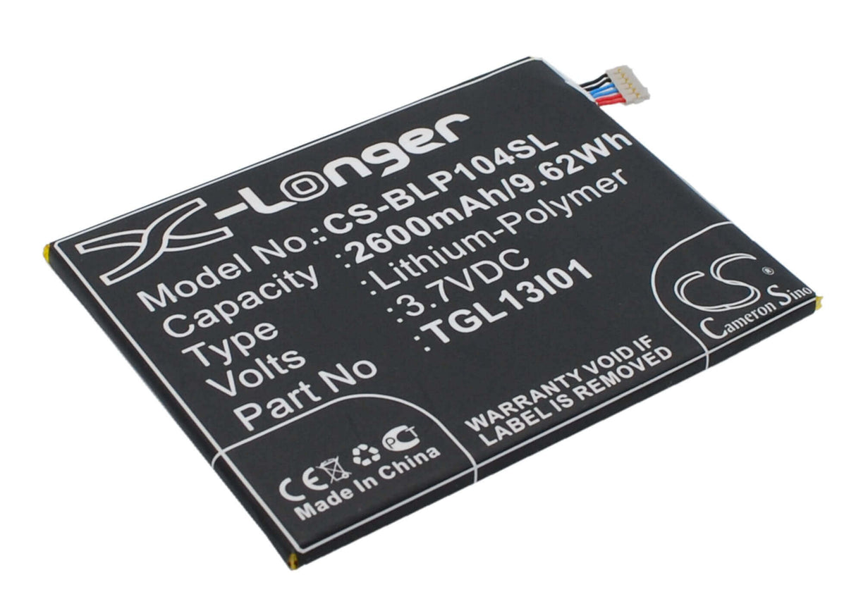 3.7V, Li-Polymer, 2600mAh, SmartPhone battery fits Maxon, Blu, Wiko, Tlg13i01, L110, Life View, 9.62Wh Mobile, SmartPhone Cameron Sino Technology Limited (Smartphone)