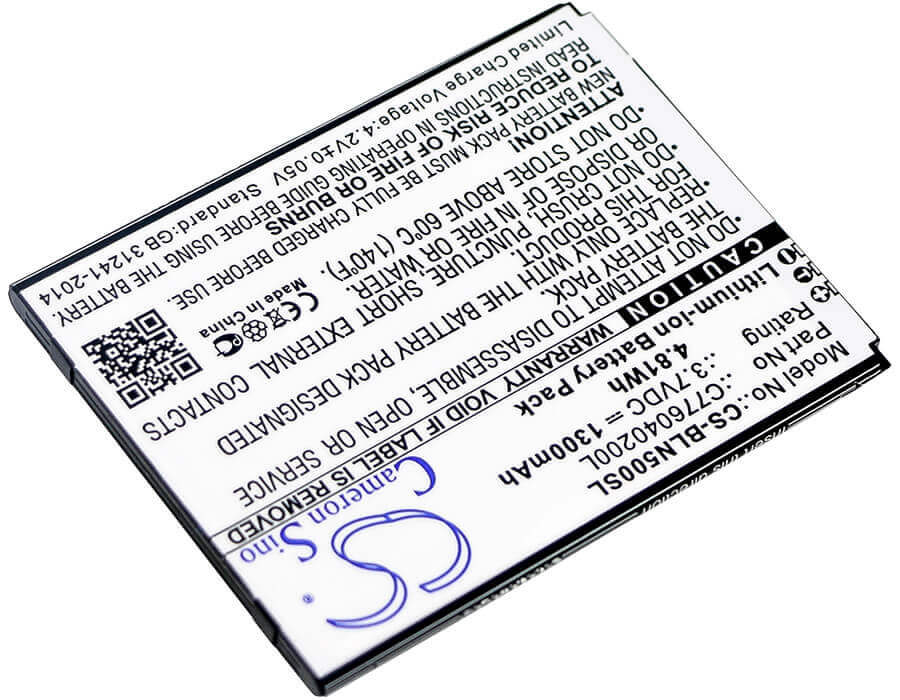 3.7V, Li-ion, 1300mAh, batterie de smartphone compatible avec Blu, C776040200l, N010, N010l, 4.81Wh Mobile, SmartPhone Cameron Sino Technology Limited (Smartphone)