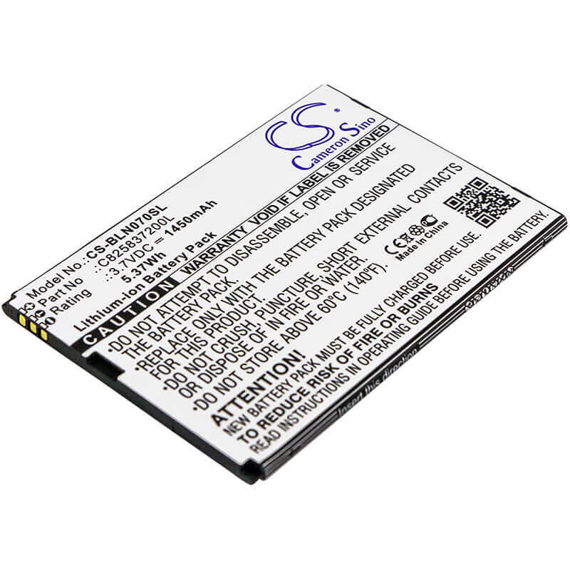 3.7V, Li-ion, 1450mAh, SmartPhone battery fits Blu, C825837200l, N070u, Neo X, 5.37Wh Mobile, SmartPhone Cameron Sino Technology Limited (Smartphone)