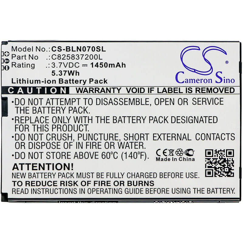 3.7V, Li-ion, 1450mAh, SmartPhone battery fits Blu, C825837200l, N070u, Neo X, 5.37Wh Mobile, SmartPhone Cameron Sino Technology Limited (Smartphone)