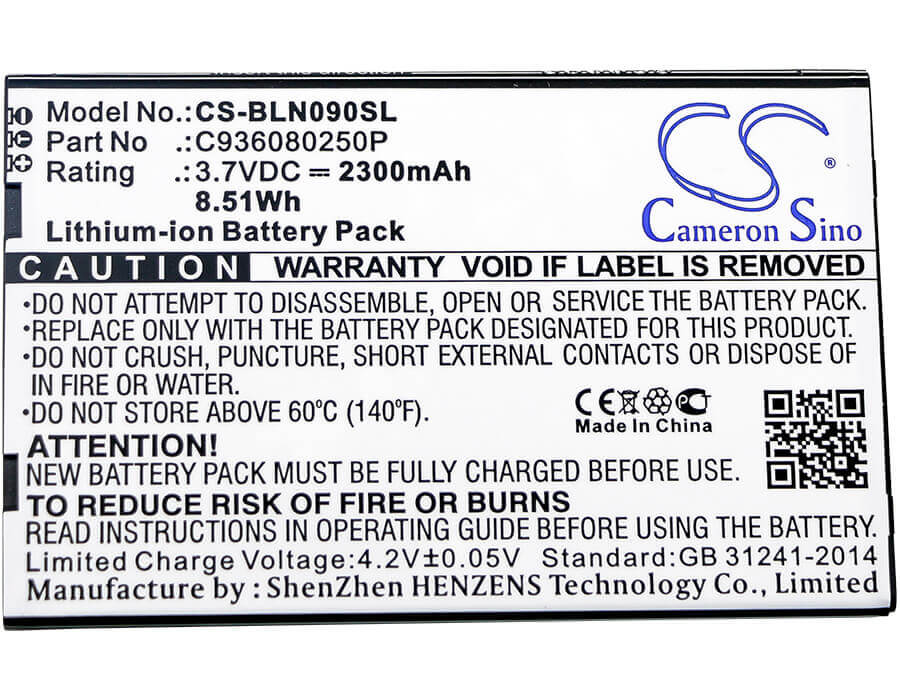3.7V, Li-ion, 2300mAh, SmartPhone battery fits Blu, C936080250p, N090u, Neo X Plus, 8.51Wh Mobile, SmartPhone Cameron Sino Technology Limited (Smartphone)