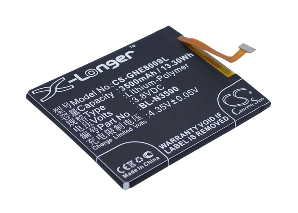 3.8V, Li-Polymer, 3500mAh, SmartPhone battery fits Blu, Gionee, Bl-n3500, Pure Xl, 13.3Wh Mobile, SmartPhone Cameron Sino Technology Limited (Smartphone)