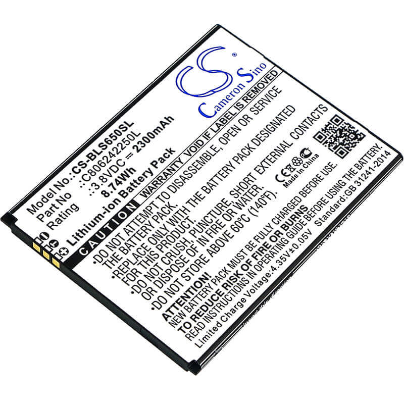 Batterie pour Blu, S0350ww, S650p, Studio J8 Lte 3.8v, 2300mah - 2.04wh Batteries pour l'électronique Cameron Sino Technology Limited (Suspendu)