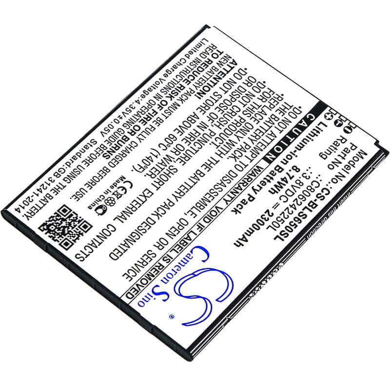 Batterie pour Blu, S0350ww, S650p, Studio J8 Lte 3.8v, 2300mah - 2.04wh Batteries pour l'électronique Cameron Sino Technology Limited (Suspendu)